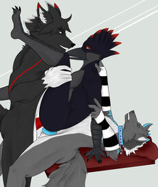 Full body, full colour, 3 characters